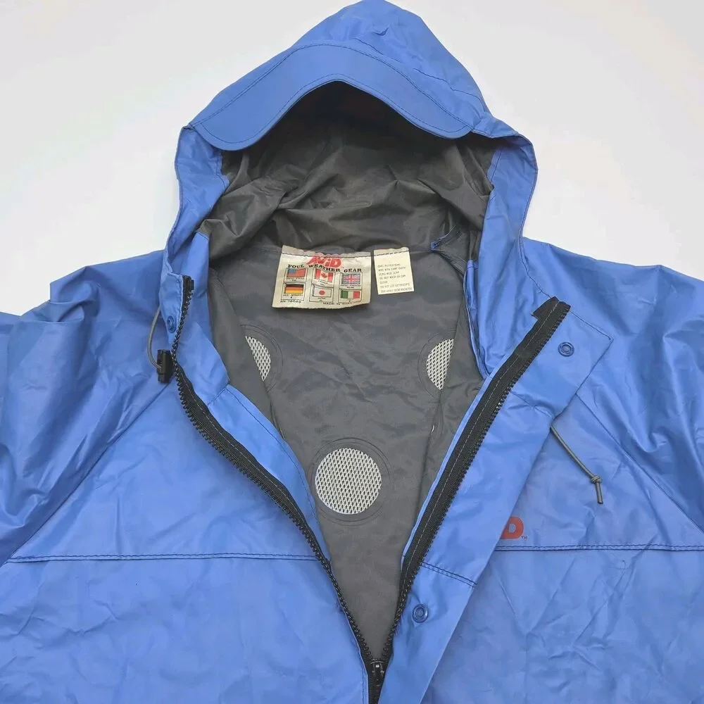 Avid Foul Weather Gear Jacket Blue Men Sz XXL 2XL Rain Coat Fishing Boat